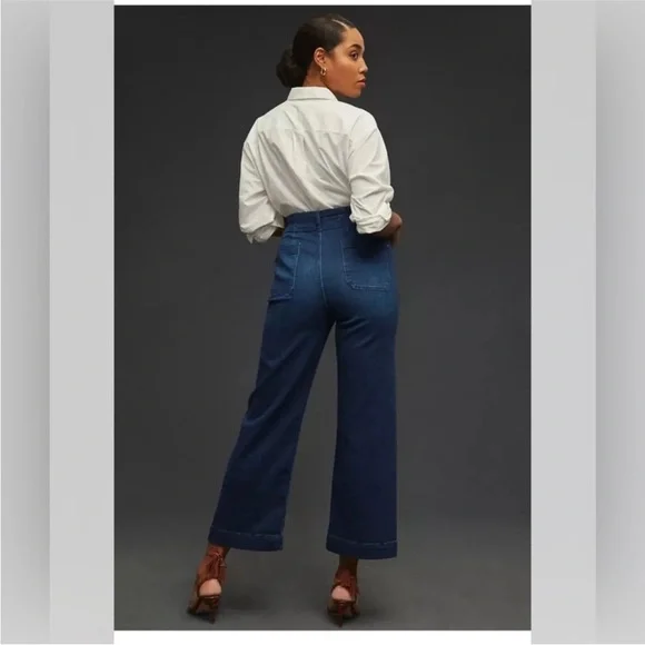 Pilcro Anthropologie The Skippy Wide Leg Sailor Jeans 29 - Picture 3 of 8